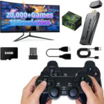 Foreign Holics Retro Game Console Wireless Game Stick | 20,000+ Built-in Classic Games | HDMI Plug & Play TV Video Game Console | 9 Emulators | 2.4GHz Wireless Controllers Free 64GB Memory Card