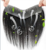 Men Forehead Hairline Toupee Black Human Hair V-Shape Topper Hairpiece PU Thin Skin(Black, 2.5X16cm) - Image 3