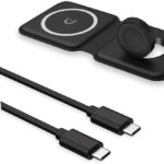 3 in 1 Charging Station Magnetic Foldable Integrated Plug Travel Wireless Charger Stand for Multiple Devices