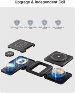 3 in 1 Charging Station Magnetic Foldable Integrated Plug Travel Wireless Charger Stand for Multiple Devices - Image 3