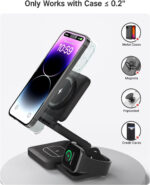 3 in 1 Charging Station Magnetic Foldable Integrated Plug Travel Wireless Charger Stand for Multiple Devices - Image 5
