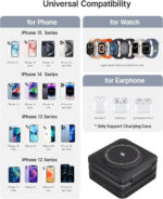 3 in 1 Charging Station Magnetic Foldable Integrated Plug Travel Wireless Charger Stand for Multiple Devices - Image 6