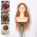 Human Hair Mannequin Head with Hairdresser Training Manikin Cosmetology Doll Head for Hair Styling & Training Practice (22 inches) - Image 8