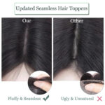 Silk Base Clip-in Scalp Hair Topper Patch for Women Natural Look Thinning Hair Syntetic Topper Wig (Black) - Image 5