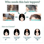 Silk Base Clip-in Scalp Hair Topper Patch for Women Natural Look Thinning Hair Syntetic Topper Wig (Black) - Image 7